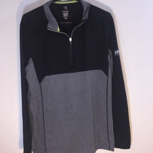 Black and Gray Long Sleeve Workout Top